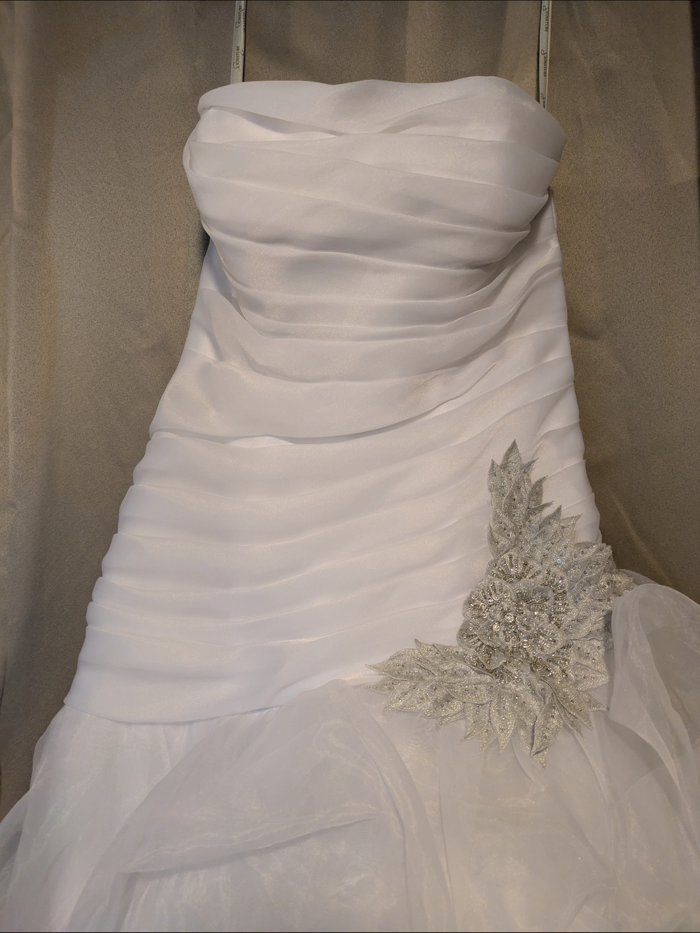 Galina SPK470 Strapless Wht Wedding Gown Dress W Ruched Bodice, Asymmetrical